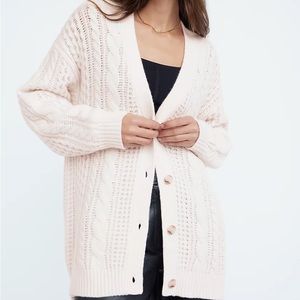 aritzia/babaton Cheshire cable knit cardigan - cream